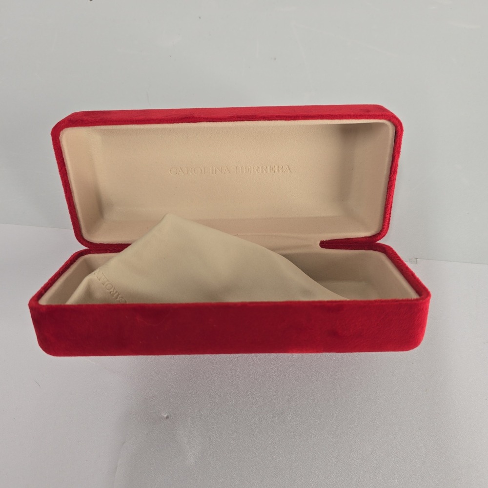 Carolina Herrera‎ Red Velvet Eyeglass Case with Microfiber Cloth